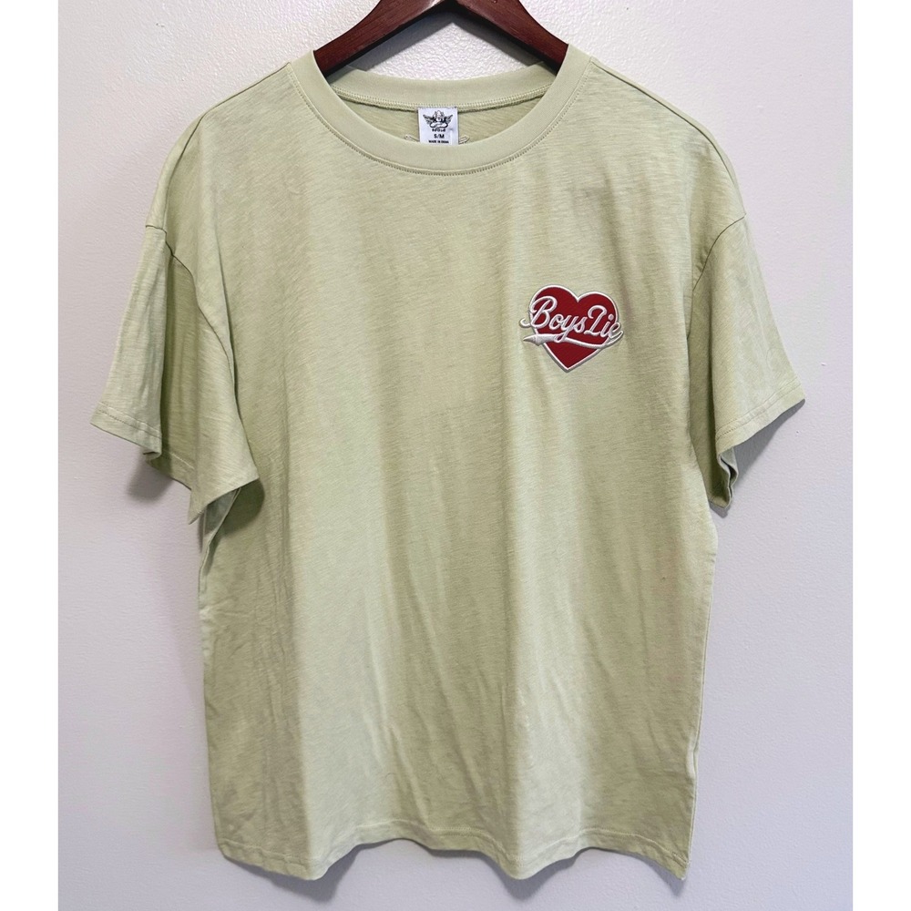 Boys Lie Women's Signature Boyfriend Tee Washed Lime Size S/M NWT - Picture 3 of 9